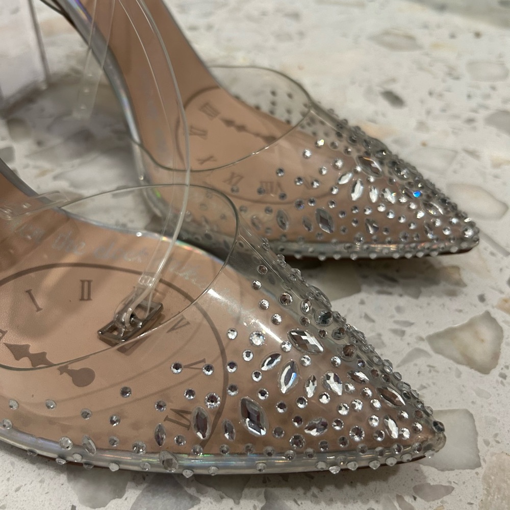 NYE Disney Cinderella x Aldo Rhinestone “Glass Slipper” Heels Limited Addition - Picture 3 of 12